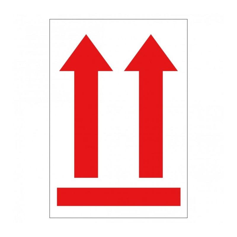 APLI ROLLO ETIQUETA FLECHA POSICIÓN VERTICAL ROJA