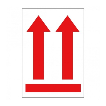 APLI ROLLO ETIQUETA FLECHA POSICIÓN VERTICAL ROJA