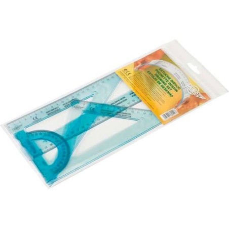 FAIBO REGLAS IRROMPIBLES 30CM TRANSPARENTE KIT 4 PIEZAS