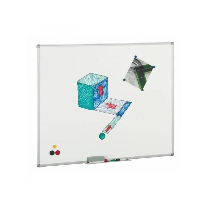 FAIBO PIZARRA BLANCA ESTRATIFICADA MARCO DE ALUMINIO CON CAJETÍN 122X244CM