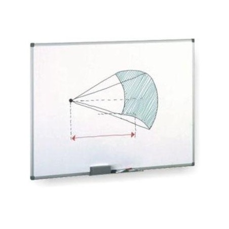 FAIBO PIZARRA BLANCA MELAMINADA MARCO DE ALUMINIO CON CAJETÍN 100X150CM