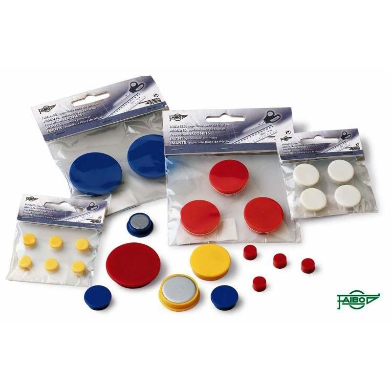 FAIBO IMAN REDONDO PARA PIZARRA MAGNETICA 20MM ROJO BOLSA DE 20 UNIDADES