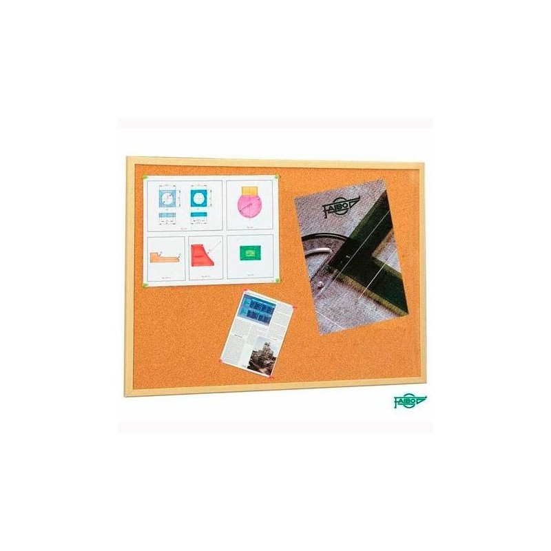 FAIBO TABLERO CORCHO ECONÓMICO 80X120 CM CON MARCO DE FIBRA MELAMINADA 35MM