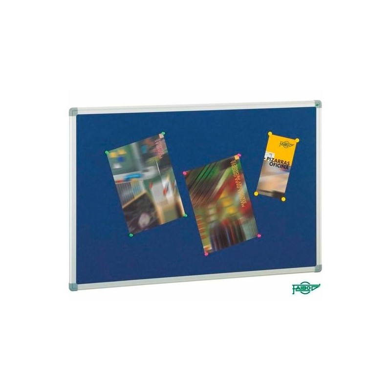 FAIBO TABLERO CORCHO 90X120CM MARCO DE ALUMINIO TAPIZADO EN TEXTIL GRIS