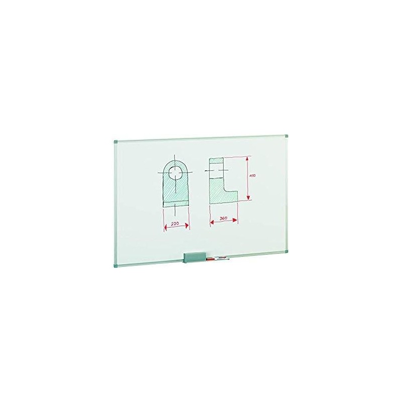 FAIBO PIZARRA BLANCA ACERO LACADO BLANCO MARCO DE ALUMINIO 120X200 CM