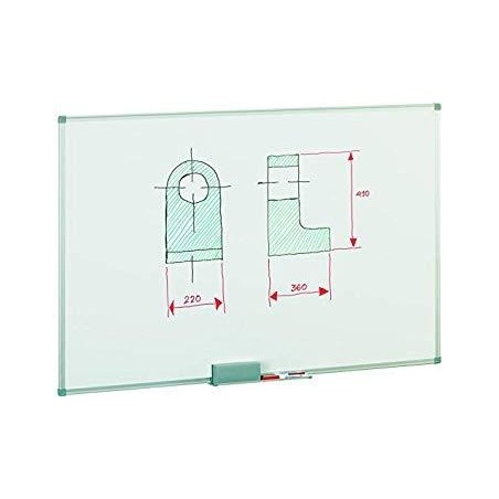 FAIBO PIZARRA BLANCA ACERO LACADO BLANCO MARCO DE ALUMINIO 120X200 CM