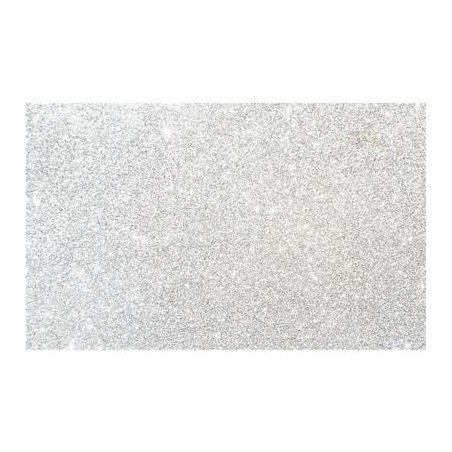 FAMA GOMA EVA 50X70CM GROSOR 2MM GLITTER BLANCO PACK 10 UD