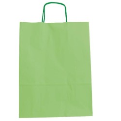 FAMA BOLSA DE ASA RETORCIDA 125GR 15X8X21CM PAPEL VERDE CLARO