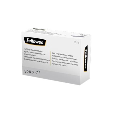 FELLOWES GRAPAS DE CARGA MEDIA 26/6 PLATA CAJA DE 5000