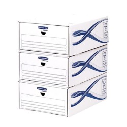 FELLOWES CAJÓN ARCHIVADOR BASIC 279X135X362MM CARTÓN RECICLADO BLANCO -PACK 5-