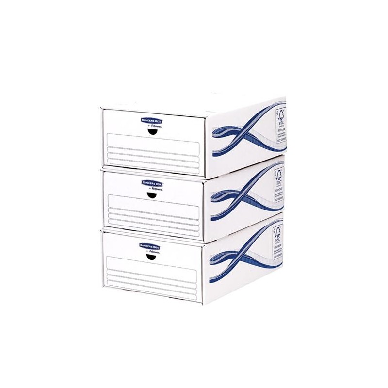 FELLOWES CAJÓN ARCHIVADOR BASIC 279X135X362MM CARTÓN RECICLADO BLANCO -PACK 5-