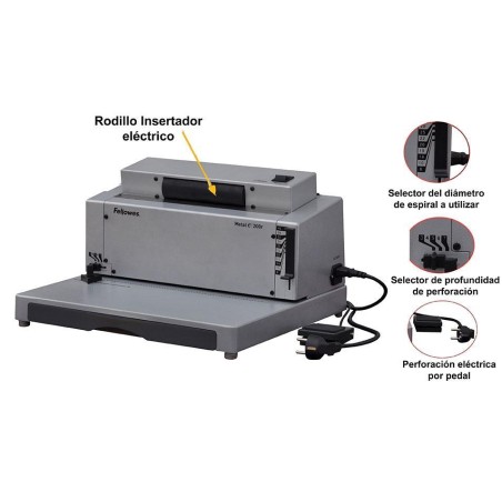 FELLOWES ENCUADERNADORA ELÉCTRICA METAL E200R -A4