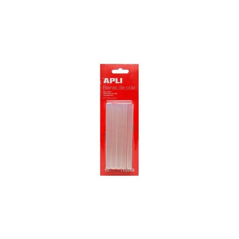 APLI BARRAS DE COLA PARA PISTOLA TERMOFUSIBLE TRANSPARENTES Ø7,5MM X 10CM -10U-
