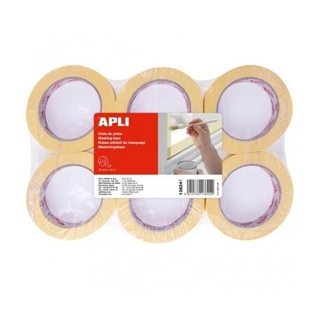 APLI CINTA PINTOR 60GR ROLLO 25MMX45M REMOVIBLE AMARILLO -6U-