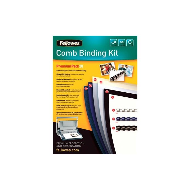 FELLOWES KIT DE ENCUADERNACIÓN PREMIUM 20 DOCUMENTOS