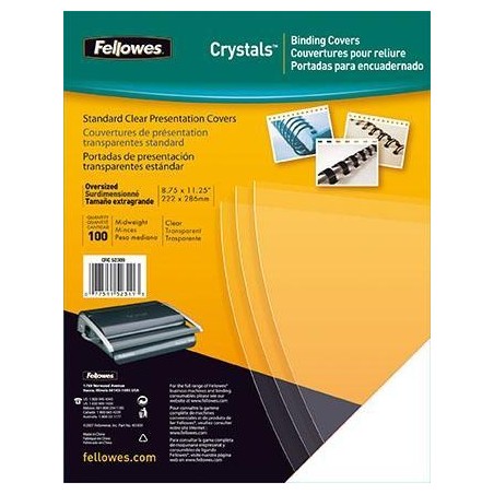 FELLOWES PACK DE 100 PORTADAS PVC TRANSPARENTE CRISTAL A3 200 MICRAS
