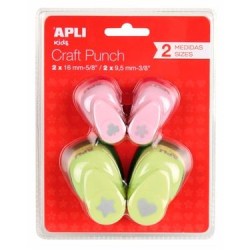 APLI PERFORADORA 1 AGUJERO FORMAS SURTIDAS 16MM/9,5MM DIAMETRO -PACK 4 UD-