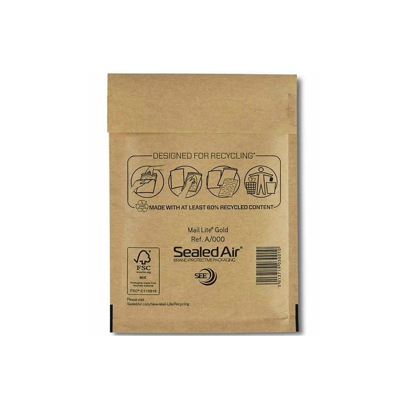 FELLOWES BOLSA DE BURBUJAS BANKER BOX Nº11 ACOLCHADA 110X165MM KRAFT -PACK DE 10-