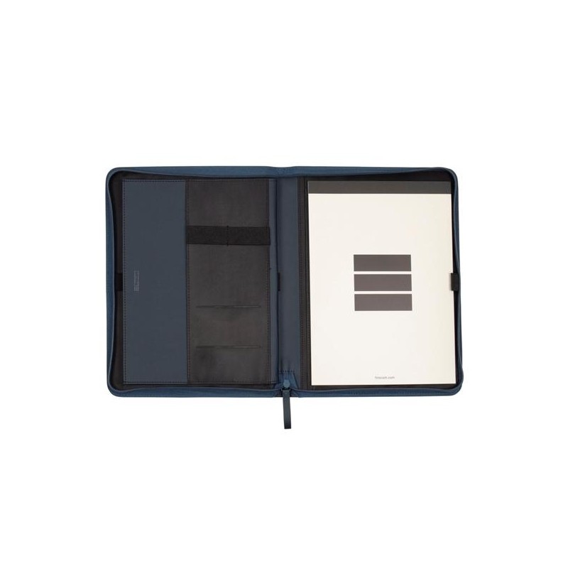 FINOCAM PORTADOCUMENTOS NOPAL CREMALLERA A4 IMITACIÓN CUERO AZUL MARINO