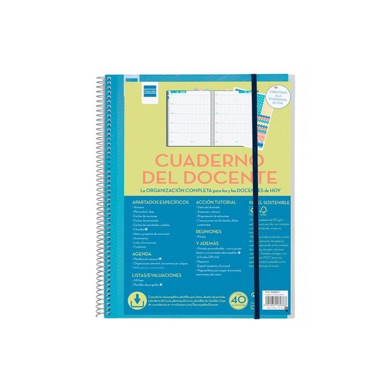 FINOCAM CUADERNO-AGENDA DEL DOCENTE.2 ESPIRAL 230X310MM SVH 46 SEMANAS (CURSO LECTIVO)