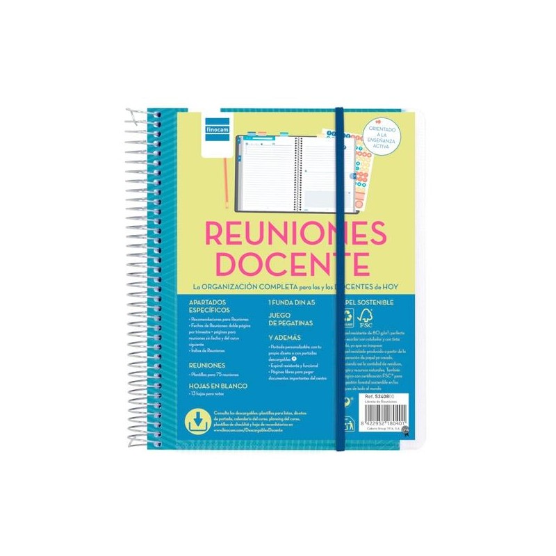 FINOCAM LIBRETA DE REUNIONES DOCENTE ESPIRAL 4º TAPAS PERSONALIZABLES