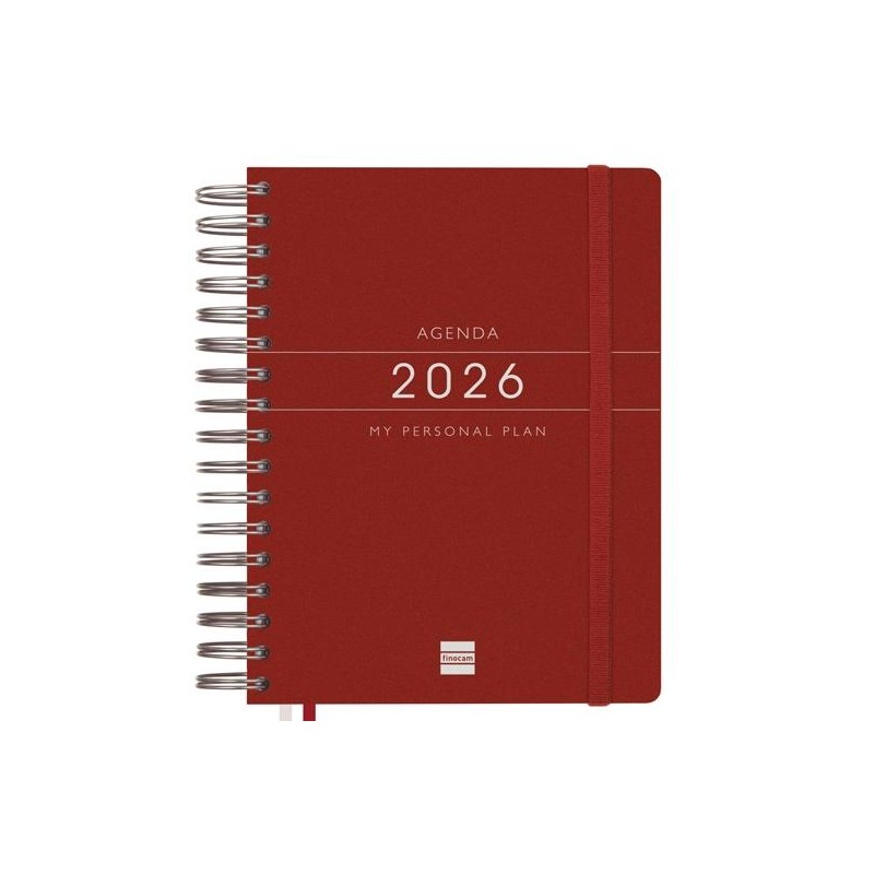 FINOCAM AGENDA ESPIRAL TEMPUS 4º-155X217MM 1DP TAPA EXTRADURA PP BURDEOS 2026