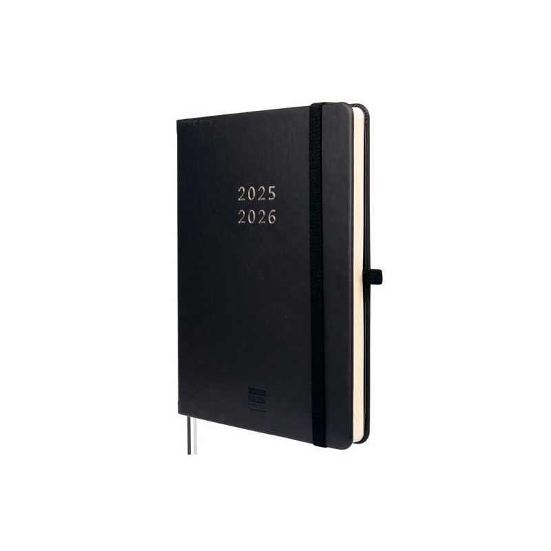 FINOCAM AGENDA MÍNIMAL 18 MESES M5 SVH CIERRE C/GOMA TAPA DURA NEGRO 2025-2026