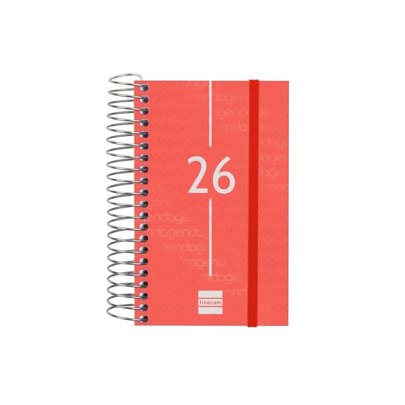 FINOCAM AGENDA ESPIRAL YEAR E3-79X127MM 1DP TAPA PP ROJO 2026
