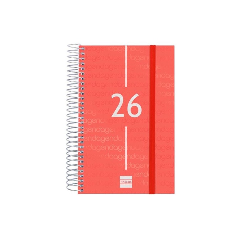 FINOCAM AGENDA ESPIRAL YEAR E5-117X181MM 1DP TAPA PP ROJO 2026