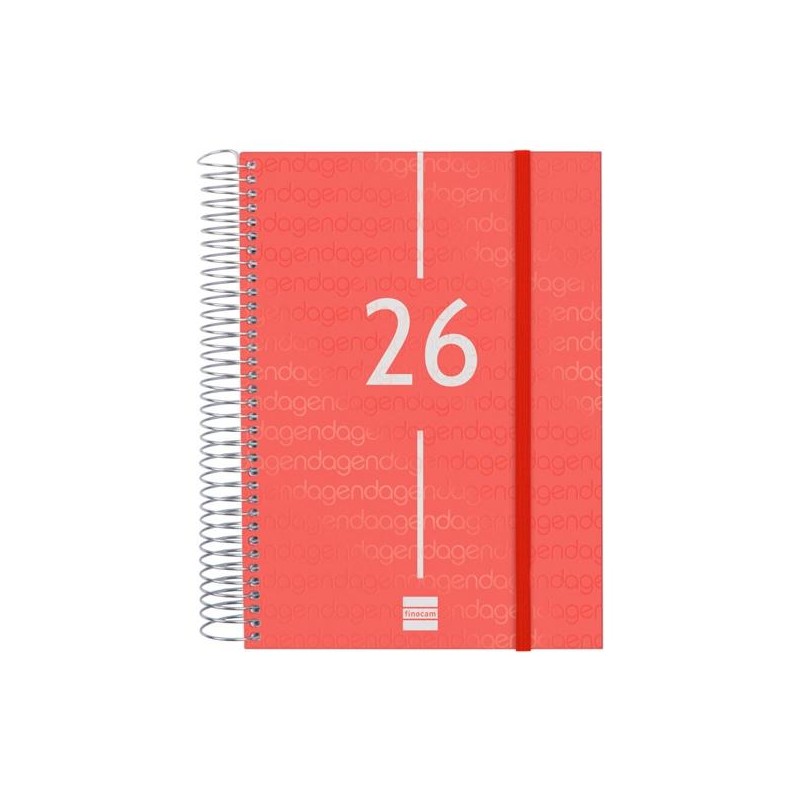 FINOCAM AGENDA ESPIRAL YEAR E10-155X212MM 1DP TAPA PP ROJO 2026