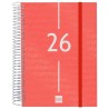 FINOCAM AGENDA ESPIRAL YEAR E10-155X212MM 1DP TAPA PP ROJO 2026