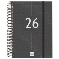 FINOCAM AGENDA ESPIRAL YEAR E10-155X212MM 1DP TAPA PP NEGRO 2026