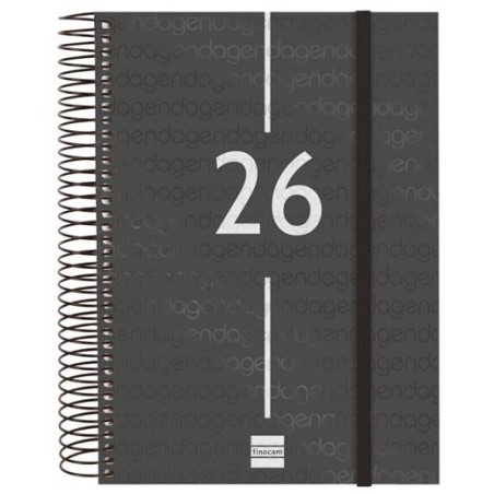 FINOCAM AGENDA ESPIRAL YEAR E10-155X212MM 1DP TAPA PP NEGRO 2026
