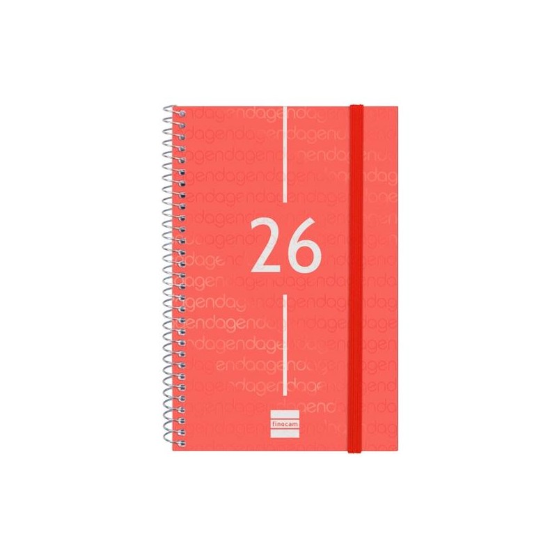 FINOCAM AGENDA ESPIRAL YEAR E5-117X181MM SVH TAPA PP ROJO 2026