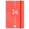 FINOCAM AGENDA ESPIRAL YEAR E5-117X181MM SVH TAPA PP ROJO 2026