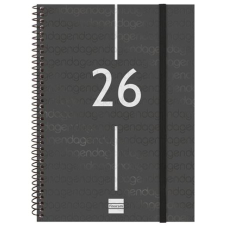 FINOCAM AGENDA ESPIRAL YEAR E10-155X212MM SVH TAPA PP NEGRO 2026