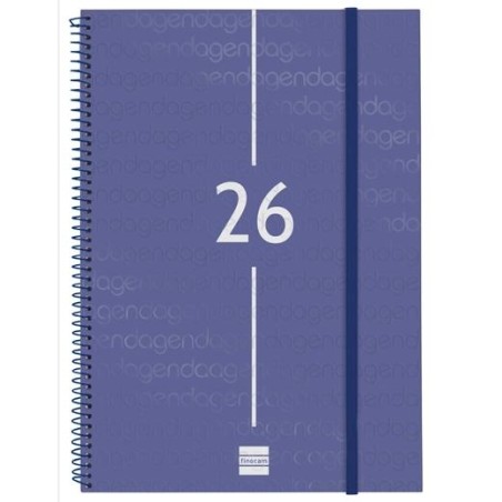 FINOCAM AGENDA ESPIRAL YEAR E40-210X297MM SVV TAPA PP AZUL 2026