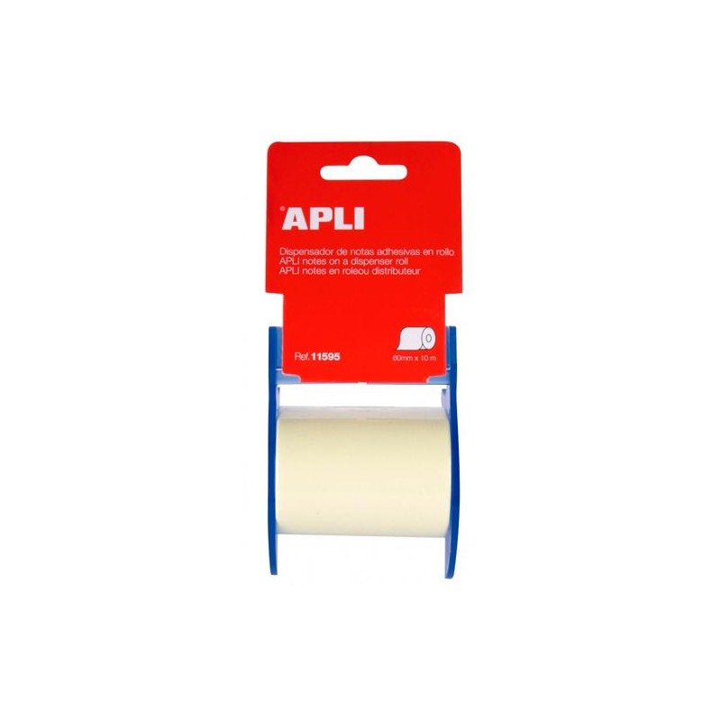 APLI DISPENSADOR DE NOTAS ADHESIVAS EN ROLLO 60MMX10M AMARILLO PASTEL