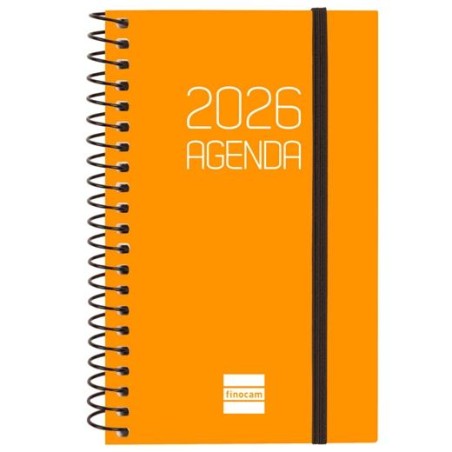 FINOCAM AGENDA ESPIRAL OPAQUE E3-79X127MM SVH TAPA PP NARANJA 2026