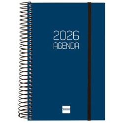 FINOCAM AGENDA ESPIRAL OPAQUE E5-117X181MM 1DP TAPA PP AZUL 2026