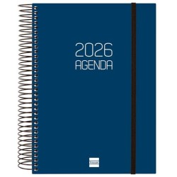 FINOCAM AGENDA ESPIRAL OPAQUE E10-155X212MM 1DP TAPA PP AZUL 2026