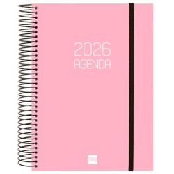 FINOCAM AGENDA ESPIRAL OPAQUE E10-155X212MM 1DP TAPA PP ROSA 2026