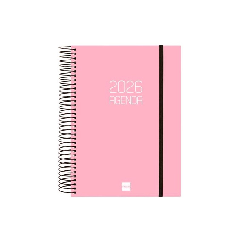FINOCAM AGENDA ESPIRAL OPAQUE E10-155X212MM 1DP TAPA PP ROSA 2026