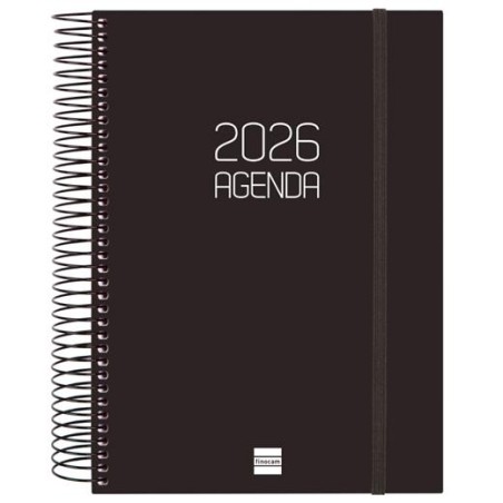 FINOCAM AGENDA ESPIRAL OPAQUE E10-155X212MM 1DP TAPA PP NEGRO 2026
