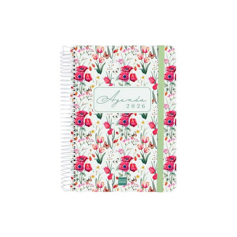 FINOCAM AGENDA ESPIRAL CLOE E10-155X212MM 1DP TAPA DURA VERDE 2026