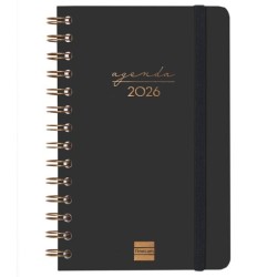 FINOCAM AGENDA ESPIRAL ALMA E5-117X181MM SVH TAPA DURA NEGRO 2026