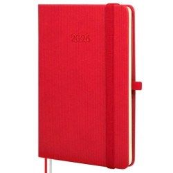FINOCAM AGENDA MÍNIMAL TEXTURA M4-118X168MM SVH TAPA DURA ROJO 2026