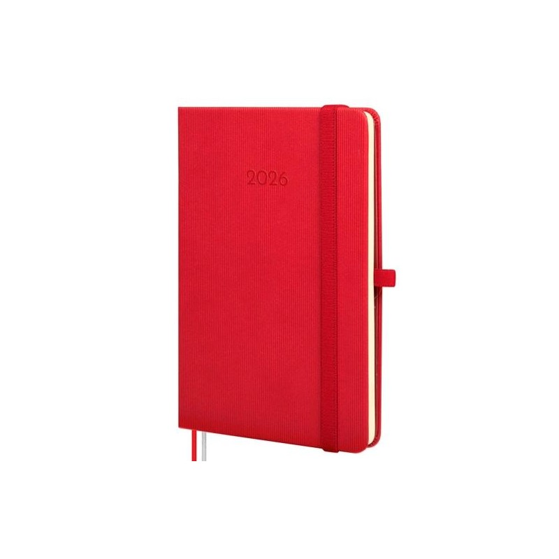 FINOCAM AGENDA MÍNIMAL TEXTURA M4-118X168MM SVH TAPA DURA ROJO 2026
