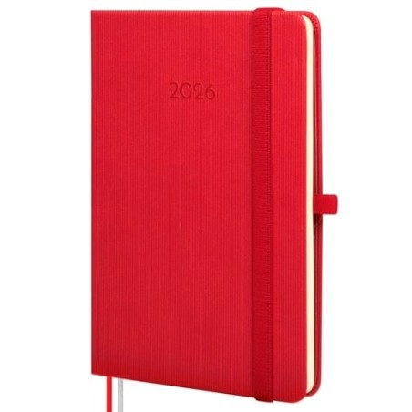 FINOCAM AGENDA MÍNIMAL TEXTURA M4-118X168MM SVH TAPA DURA ROJO 2026
