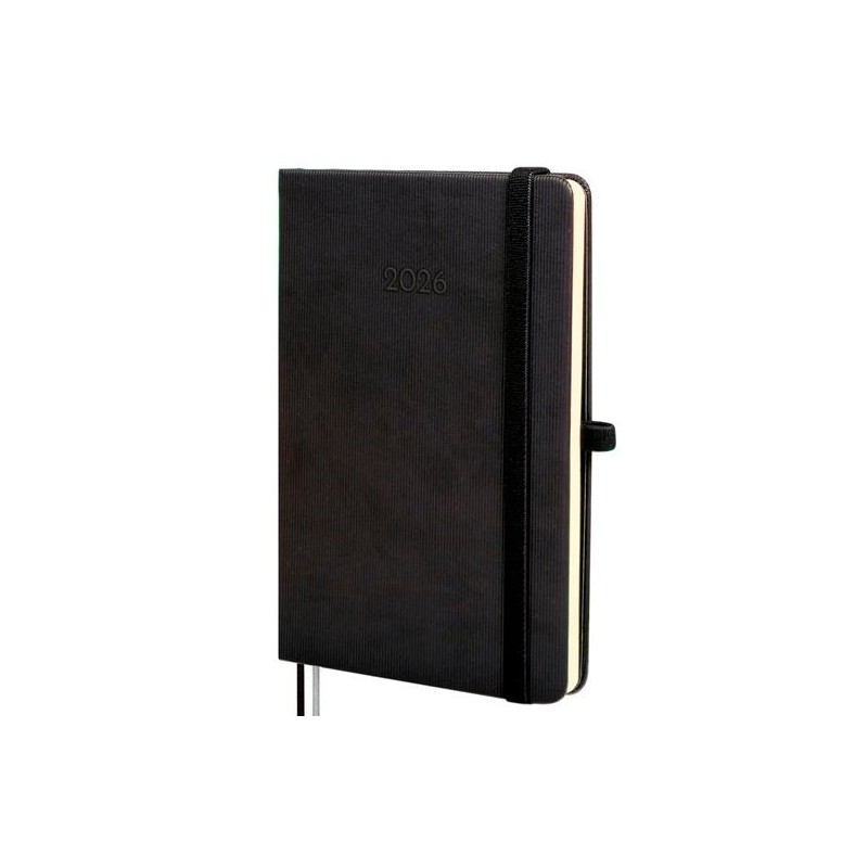 FINOCAM AGENDA MÍNIMAL TEXTURA M4-118X168MM SVH TAPA DURA NEGRO 2026